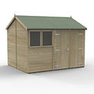 Forest Timberdale 10' x 8' 6" (Nominal) Reverse Apex Tongue & Groove Timber Shed with Base