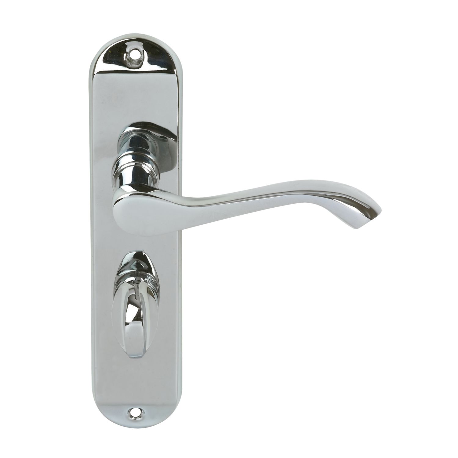 Smith & Locke Cadenza Fire Rated Bathroom Door Handles Pair Polished Chrome (7511H)