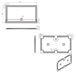 Milan Rectangular Bathroom Shower Tray & Waste White Gloss 1600mm x 900mm x 40mm