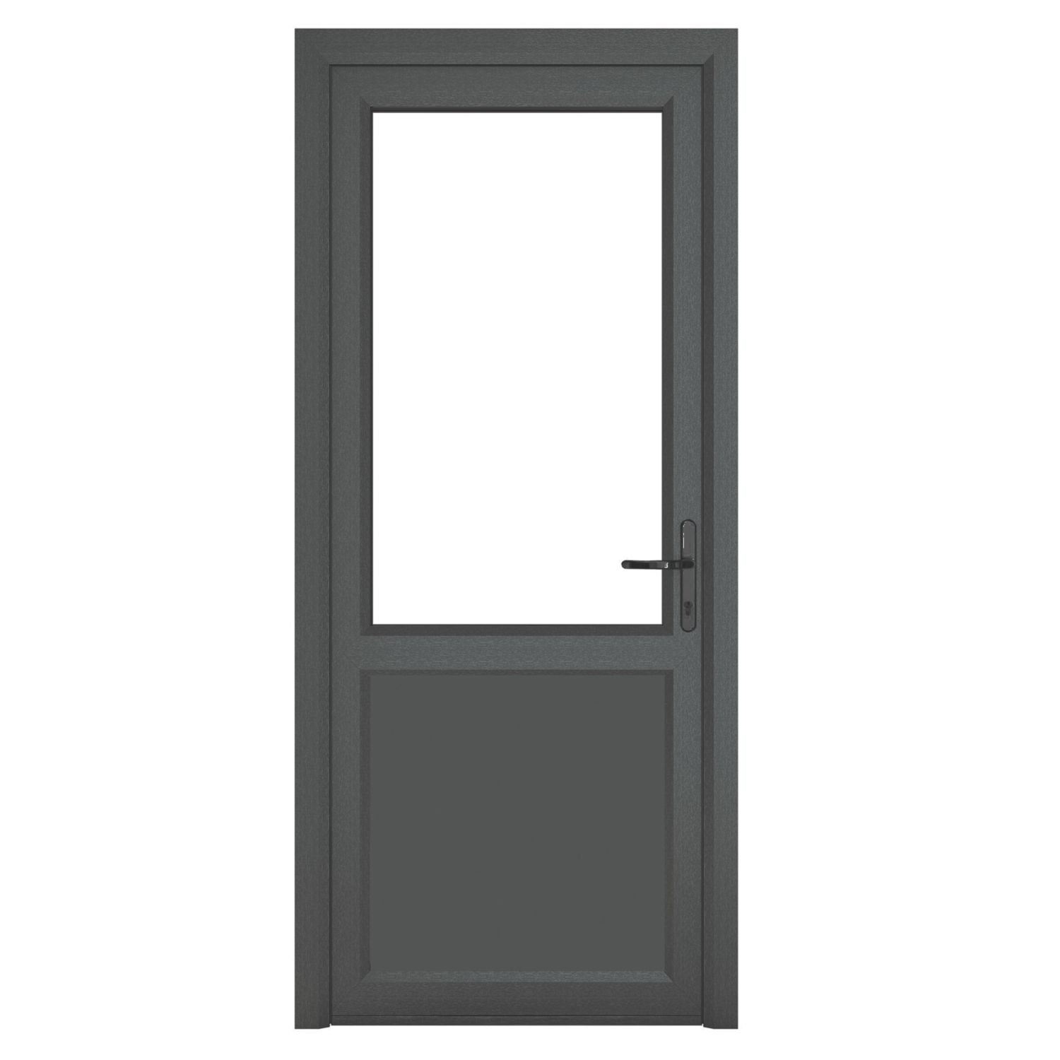 Crystal 1-Panel 1-Clear Light Left-Handed Anthracite Grey uPVC Back Door 2090mm x 920mm (751JP)