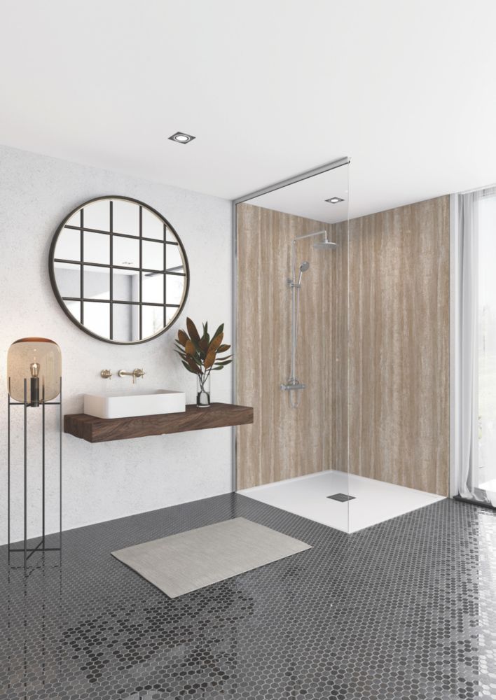 Splashwall Sovanna Postformed Bathroom Wall Panel Matt Brown 1200mm x 2420mm x 10mm