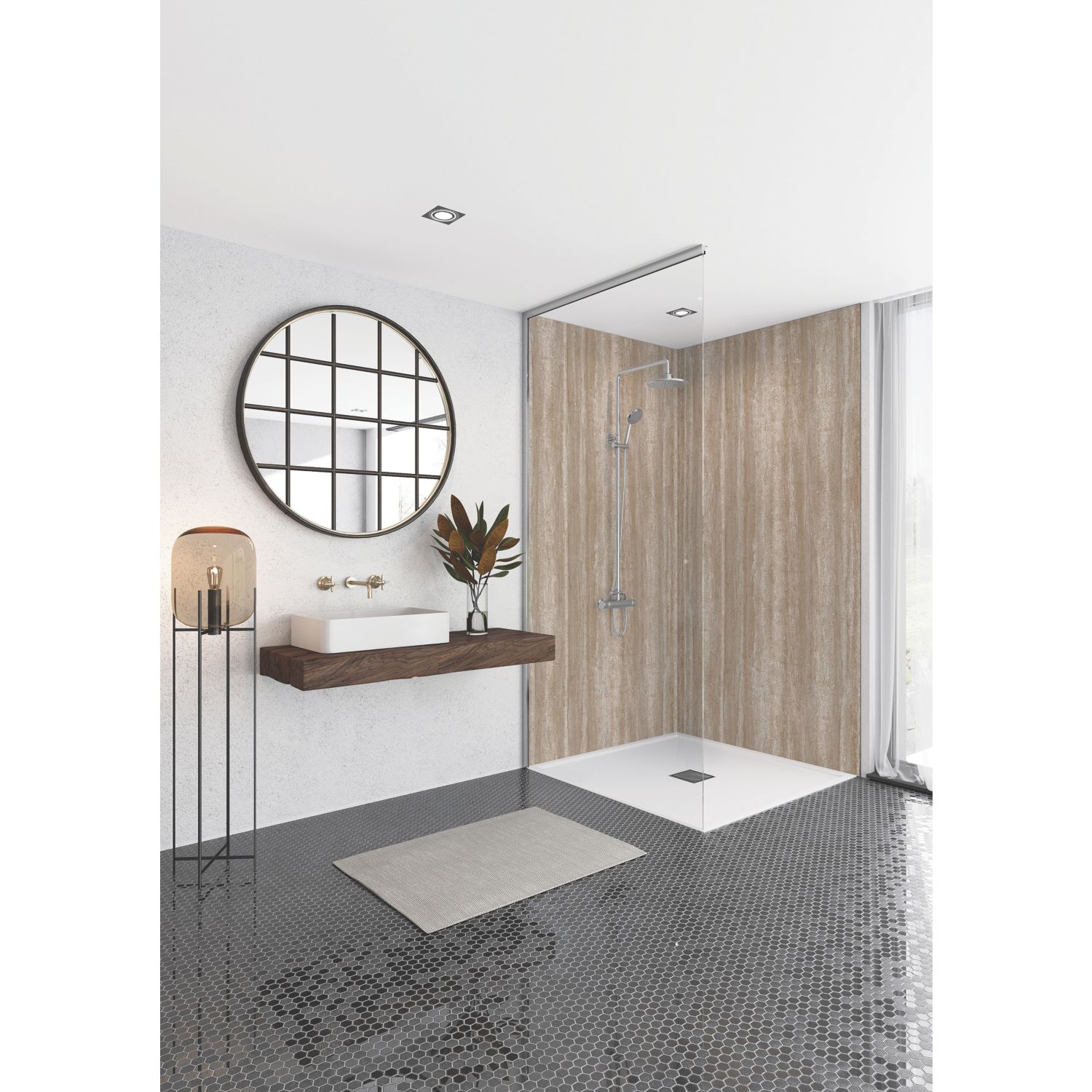Splashwall Sovanna Postformed Bathroom Wall Panel Matt Brown 2420mm x 1200mm x 10mm (751KU)