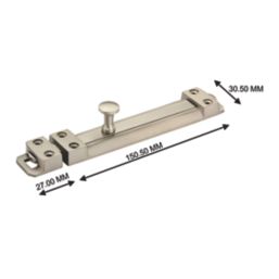 Smith & Locke Straight Door Bolt Satin Nickel 150mm