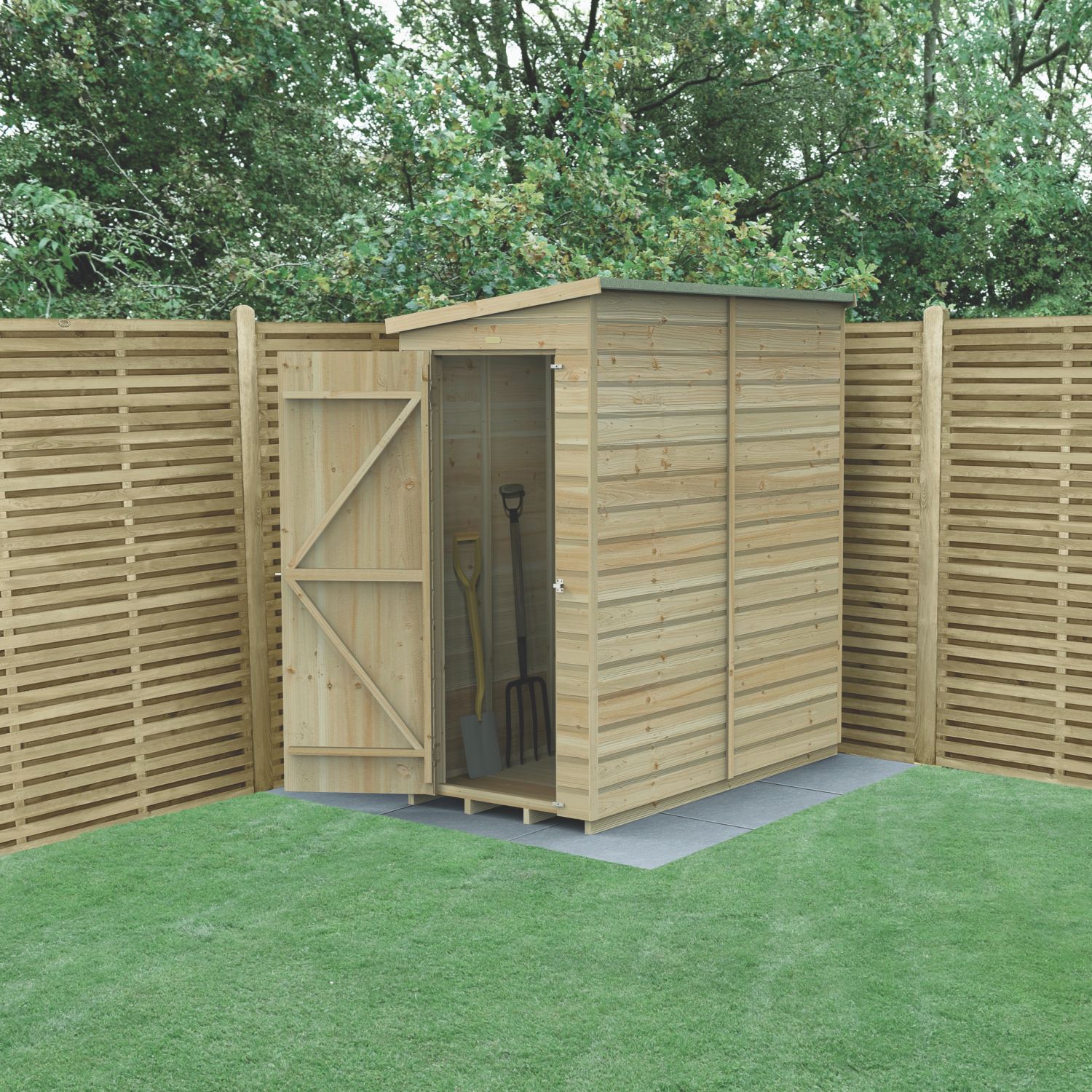 Forest Beckwood 3' x 6' (Nominal) Pent Shiplap Timber Shed with Assembly (751RF)