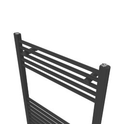 Flomasta 1800mm x 600mm 2890BTU Black Flat  Towel Radiator