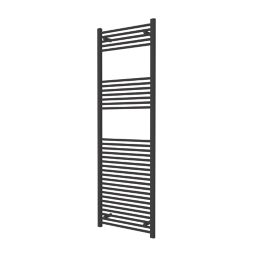 Flomasta 1800mm x 600mm 2890BTU Black Flat  Towel Radiator