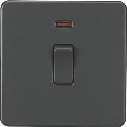 Knightsbridge  20A 1-Gang DP Control Switch Anthracite with LED