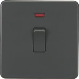 Knightsbridge  20A 1-Gang DP Control Switch Anthracite with LED