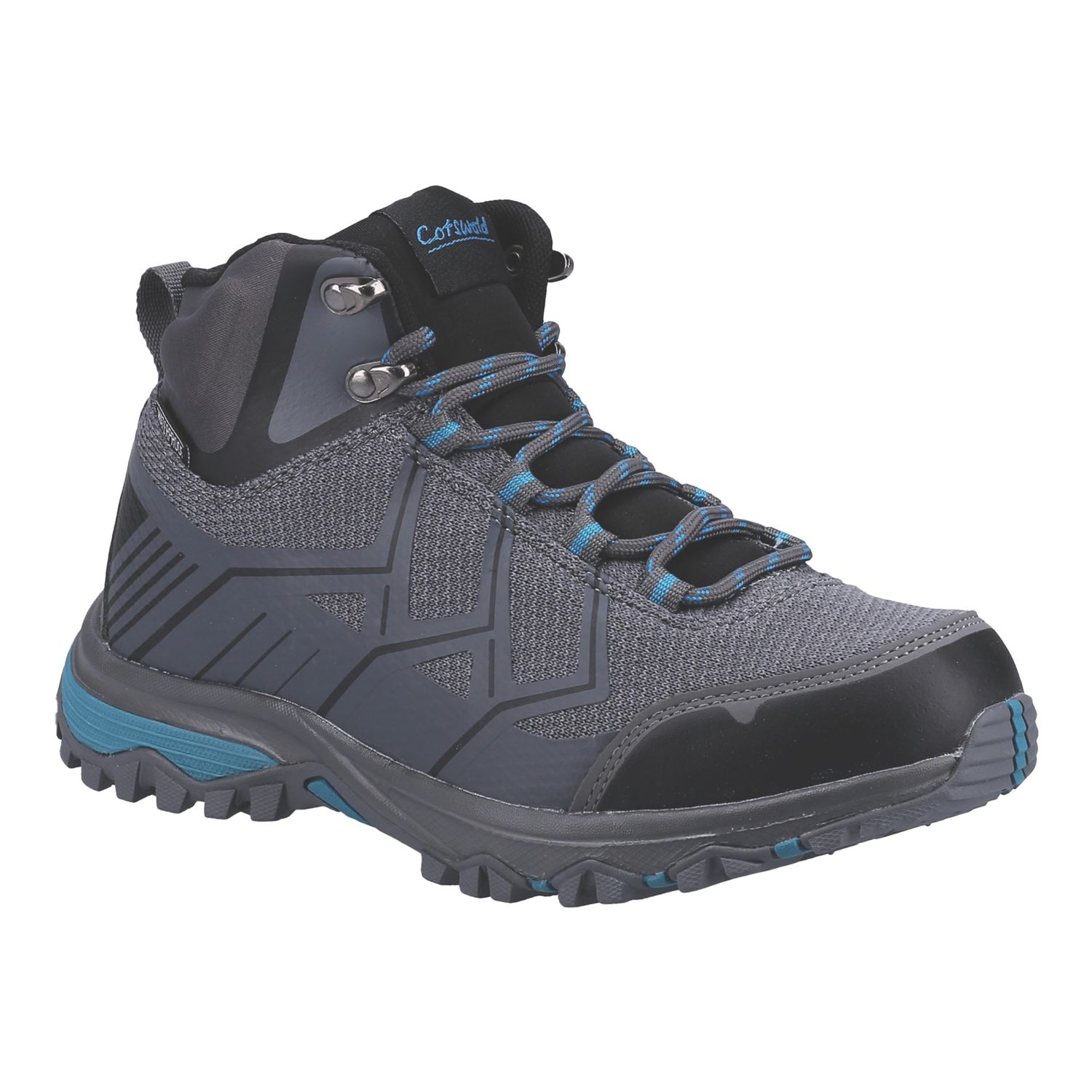 Cotswold Wychwood Size 8 Womens Grey/Blue Waterproof Non Safety Work Boots (751XE)