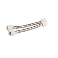 Hep2O Push-Fit Connection Flexible Tap Connectors 15mm x 15mm x 500mm 2 Pack