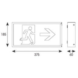 4lite  Maintained or Non-Maintained Emergency LED Exit Box with Up, Down, Left & Right Arrow 3.5W 10lm