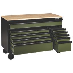 Bunker  10-Drawer Workbench Roller Tool Cabinet Green