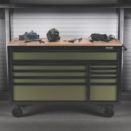 Bunker  10-Drawer Workbench Roller Tool Cabinet Green
