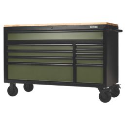 Bunker  10-Drawer Workbench Roller Tool Cabinet Green