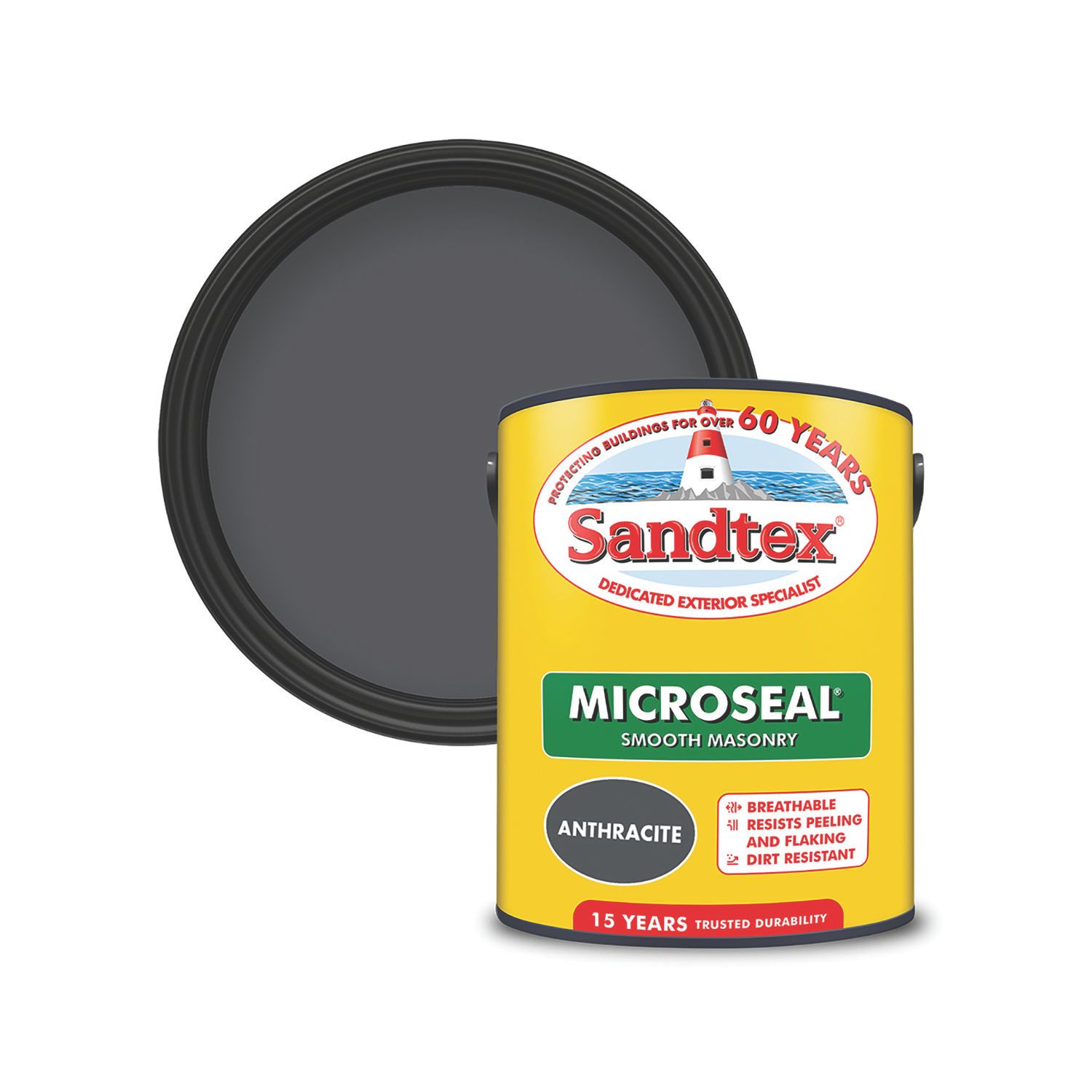 Sandtex 5Ltr Smooth Anthracite Masonry Paint (752EK)