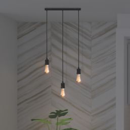 Knightsbridge  Vintage Style 3-Light Bar Pendant Matt Black