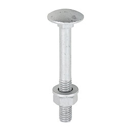 Timco Exterior Coach Bolts Carbon Steel Organic Silver Coating M6 x 50mm 10 Pack