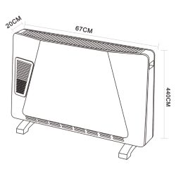 2500W Electric Freestanding Convector Heater with Timer White