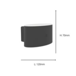 Eglo Valgiano Outdoor Rechargeable LED Wall Light Black 300lm