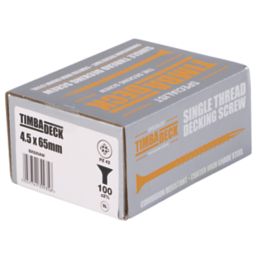 Timbadeck  PZ Double-Countersunk  Decking Screws 4.5mm x 65mm 100 Pack