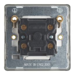 Contactum Lyric 45A 1-Gang DP Control Switch Brushed Steel  with White Inserts