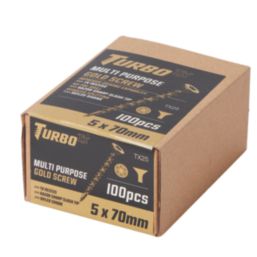 Turbo TX  TX Double-Countersunk Self-Drilling Multipurpose Screws 5mm x 70mm 100 Pack