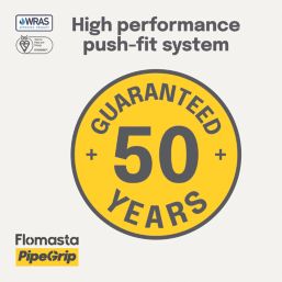 Flomasta  Polybutylene, PEX & Copper Push-Fit Reducing Coupler 15mm x ½"