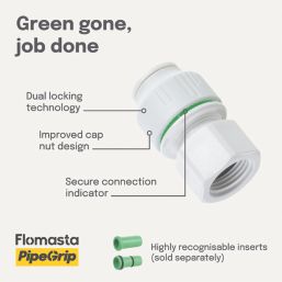 Flomasta  Polybutylene, PEX & Copper Push-Fit Reducing Coupler 15mm x ½"
