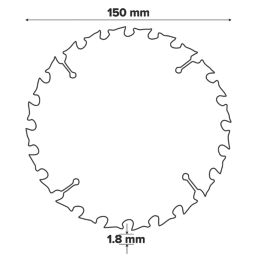 Erbauer  Wood TCT Saw Blade 150mm x 20mm 24T