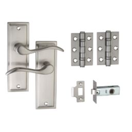 Designer Levers Berkeley Lever on Backplate Door Handle Set Satin Nickel