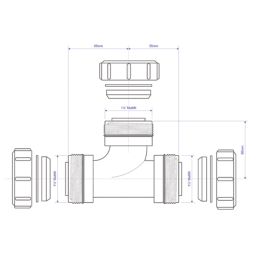 McAlpine V1M-BL Compression Swept Tee Black 38mm