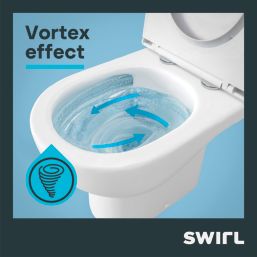 Swirl Caldew Soft-Close Slim Vortex Rimless Toilet with Cistern Dual-Flush 4.5Ltr