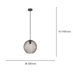 Eglo Almanzora Pendant Light Black & Copper