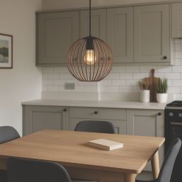 Eglo Almanzora Pendant Light Black & Copper