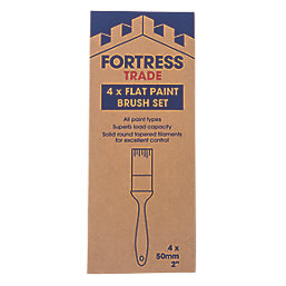 Fortress Trade Flat Paint Brushes 2" 4 Pack
