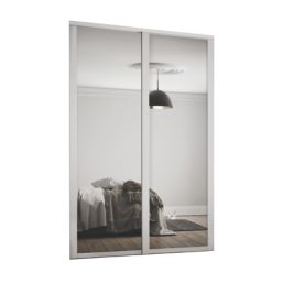 Spacepro  2-Door Sliding Wardrobe Door Kit Dove Grey Frame Mirror Panel 1145mm x 2260mm