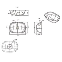 Bathroom Washbowl No Tap Holes 460mm