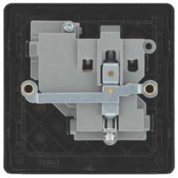 British General Evolve 13A 1-Gang SP Switched Socket Matt Black  with Black Inserts