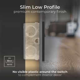 British General Evolve 13A 1-Gang SP Switched Socket Matt Black  with Black Inserts