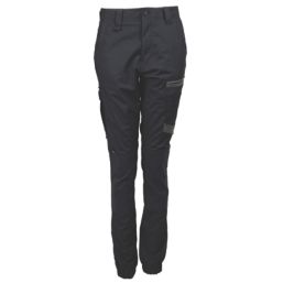 Hard Yakka Raptor Cuff Womens Work Trousers Black Size 8 30" L