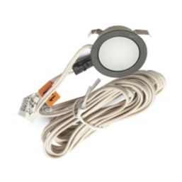 VEW Sola Recessed Round LED Kitchen Plinth Lights Black 0.4W 27lm 6 Pack