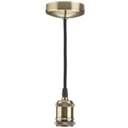 Antique brass pendant on sale light fitting