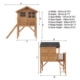 Mercia Poppy 5' x 6' 6" (Nominal) Timber Playhouse with Tower