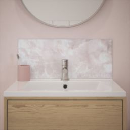 Laura Ashley Onyx Self-Adhesive Bathroom Splashback Gloss Blush 250mm x 600mm x 4mm