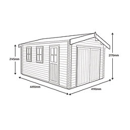 Shire Bradenham 14' x 14' 6" (Nominal) Apex Timber Garage