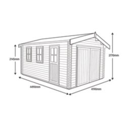 Shire Bradenham 13 ' 6"  x 14' 6" (Nominal) Apex Timber Garage