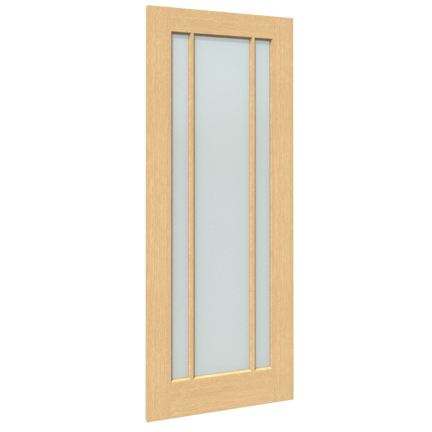 Green & Taylor Worcester 3-Frosted Light Unfinished Oak Wooden 3-Panel Internal Glazed Door 1981mm x 838mm (754CT)