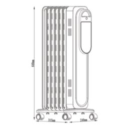 Blyss  1500W Electric Portable Oil-filled Radiator Black