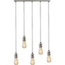 Knightsbridge  Vintage Style 5-Light Bar Pendant Brushed Chrome