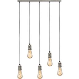 Knightsbridge  Vintage Style 5-Light Bar Pendant Brushed Chrome